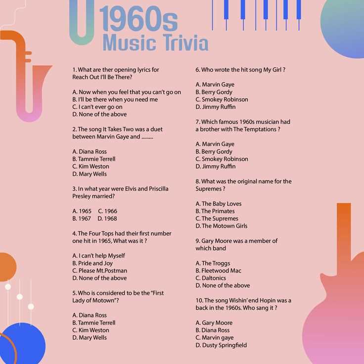 1960 music trivia questions and answers