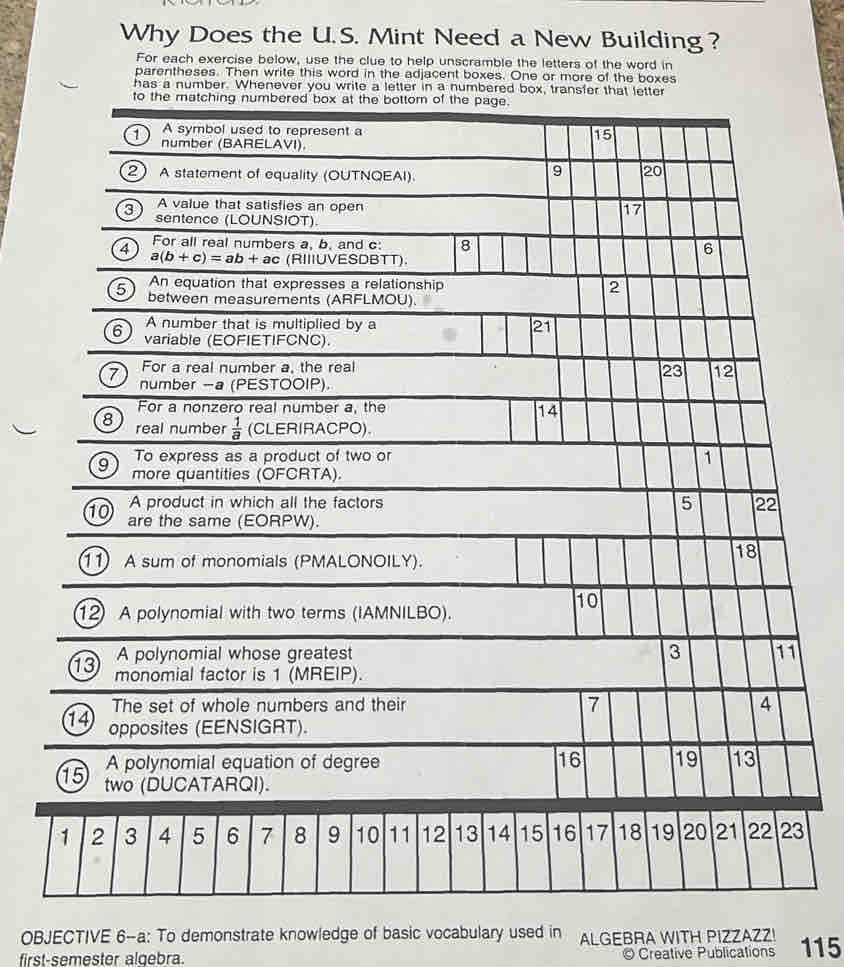 1989 creative publications math worksheet answers