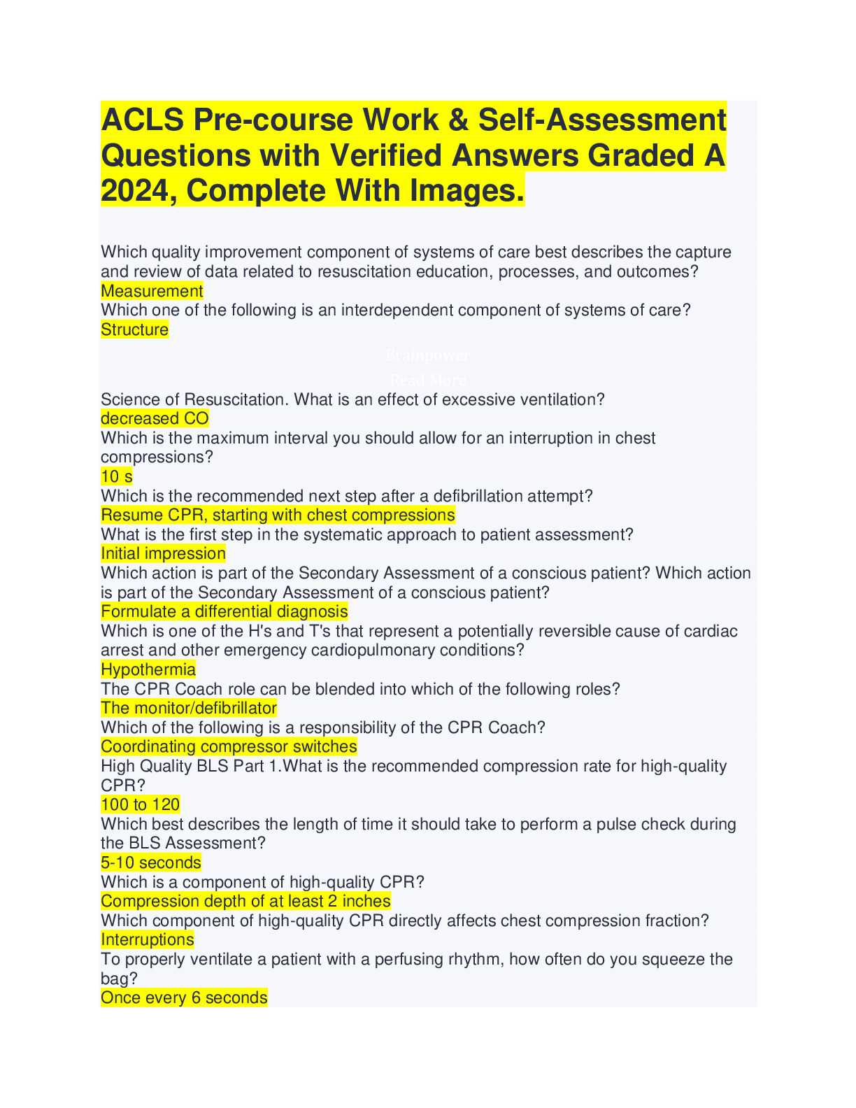 2015 acls exam answers