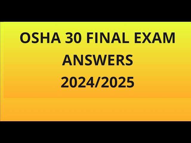 osha 30 exam answers