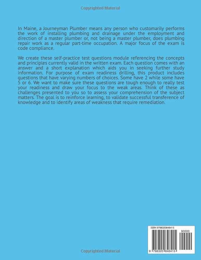 plumbing exam questions and answers