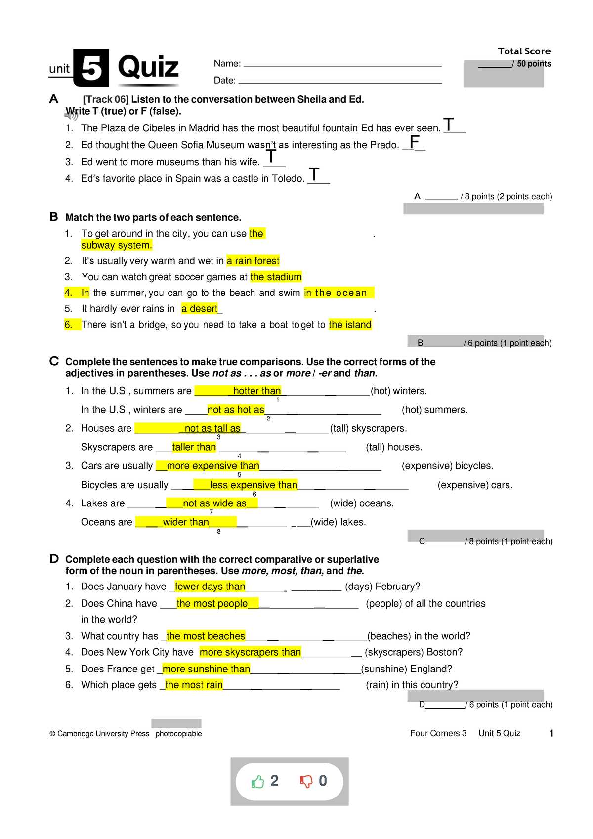 examen unidad 5 answers