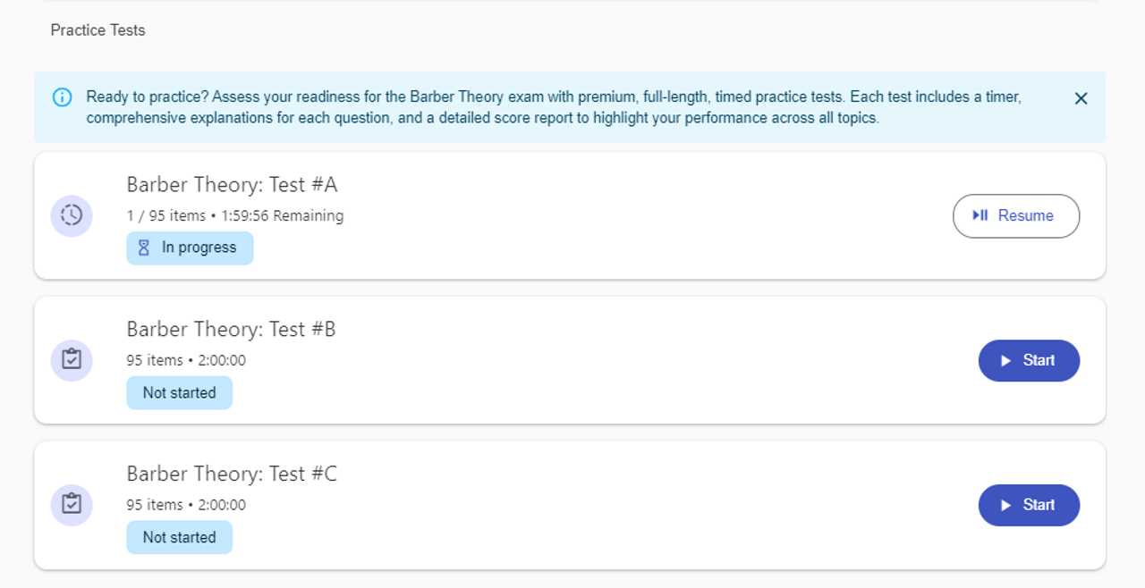 barber written exam practice test