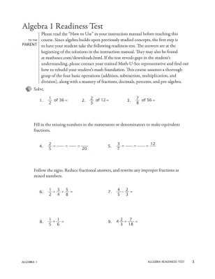 math u see algebra 1 answer key