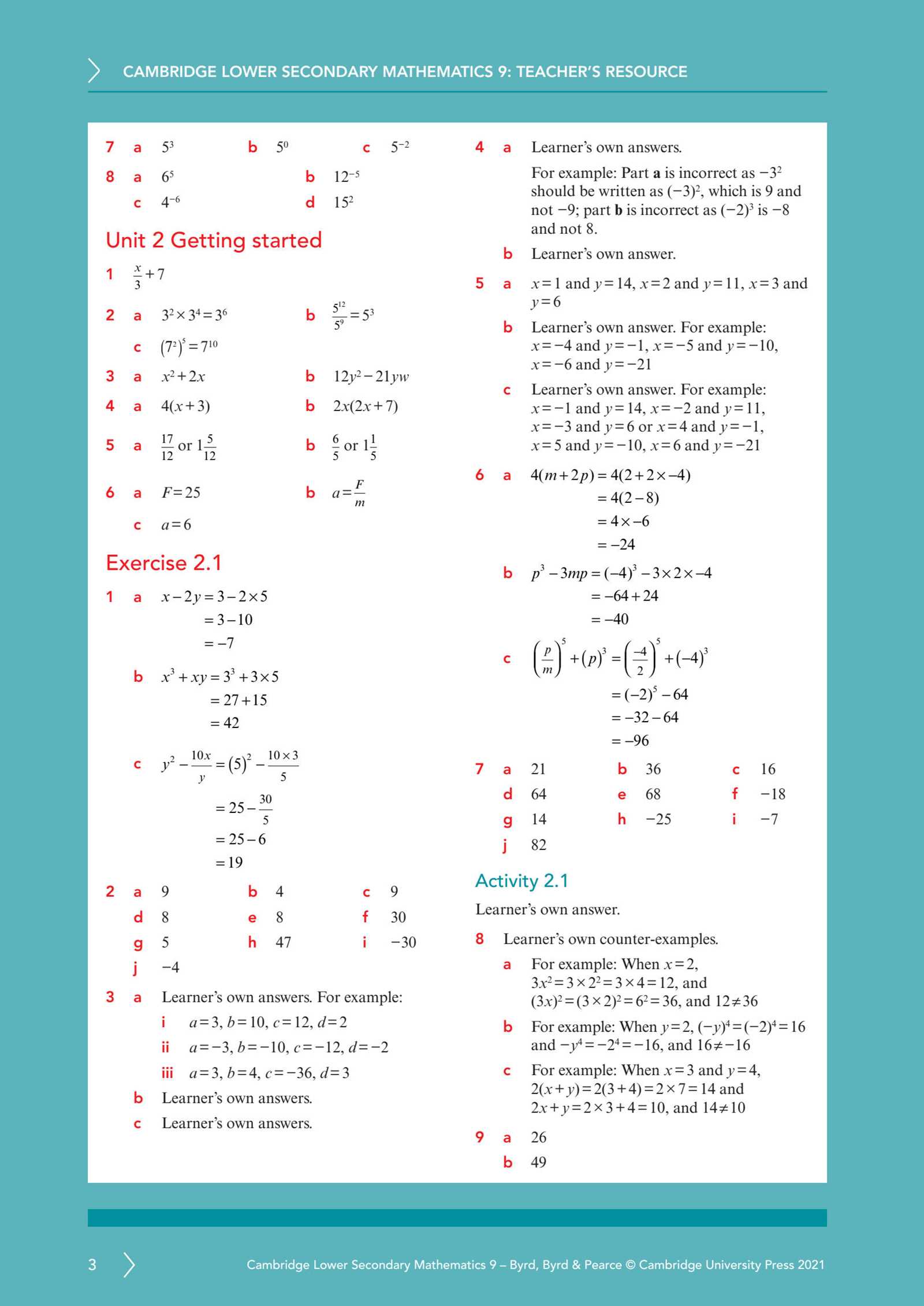 secondary math 1 module 9 answer key