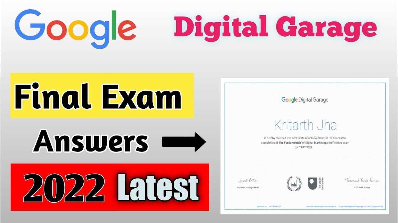 google digital garage final exam answers 2025