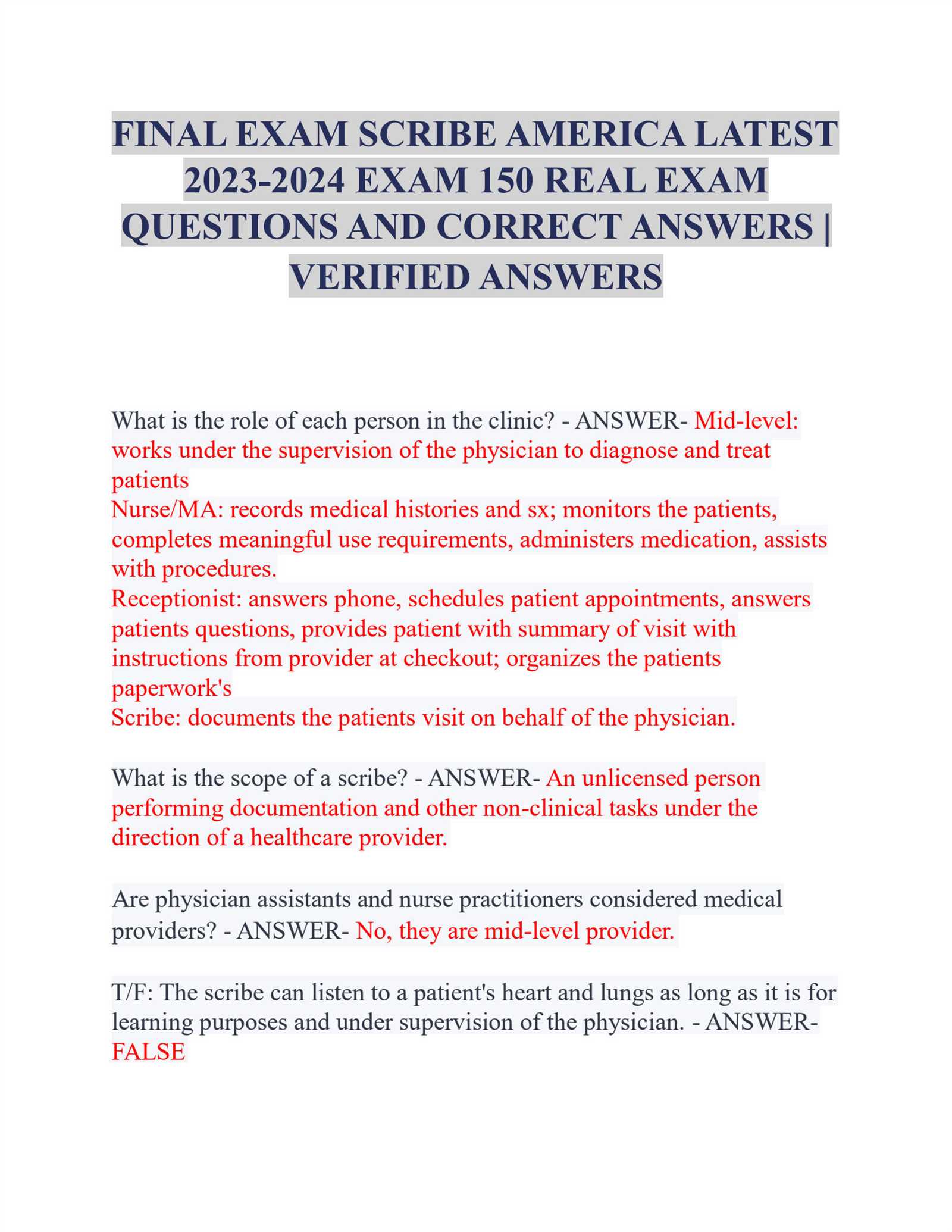 scribeamerica introductory exam