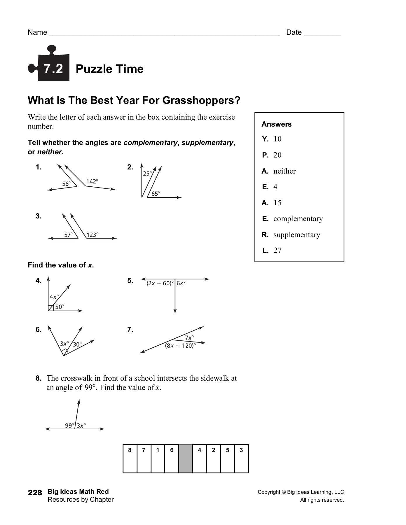 puzzle time answers