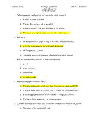 copyright law exam model answer