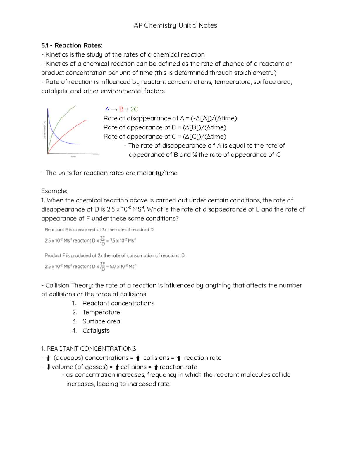 chemistry unit 5 test answers