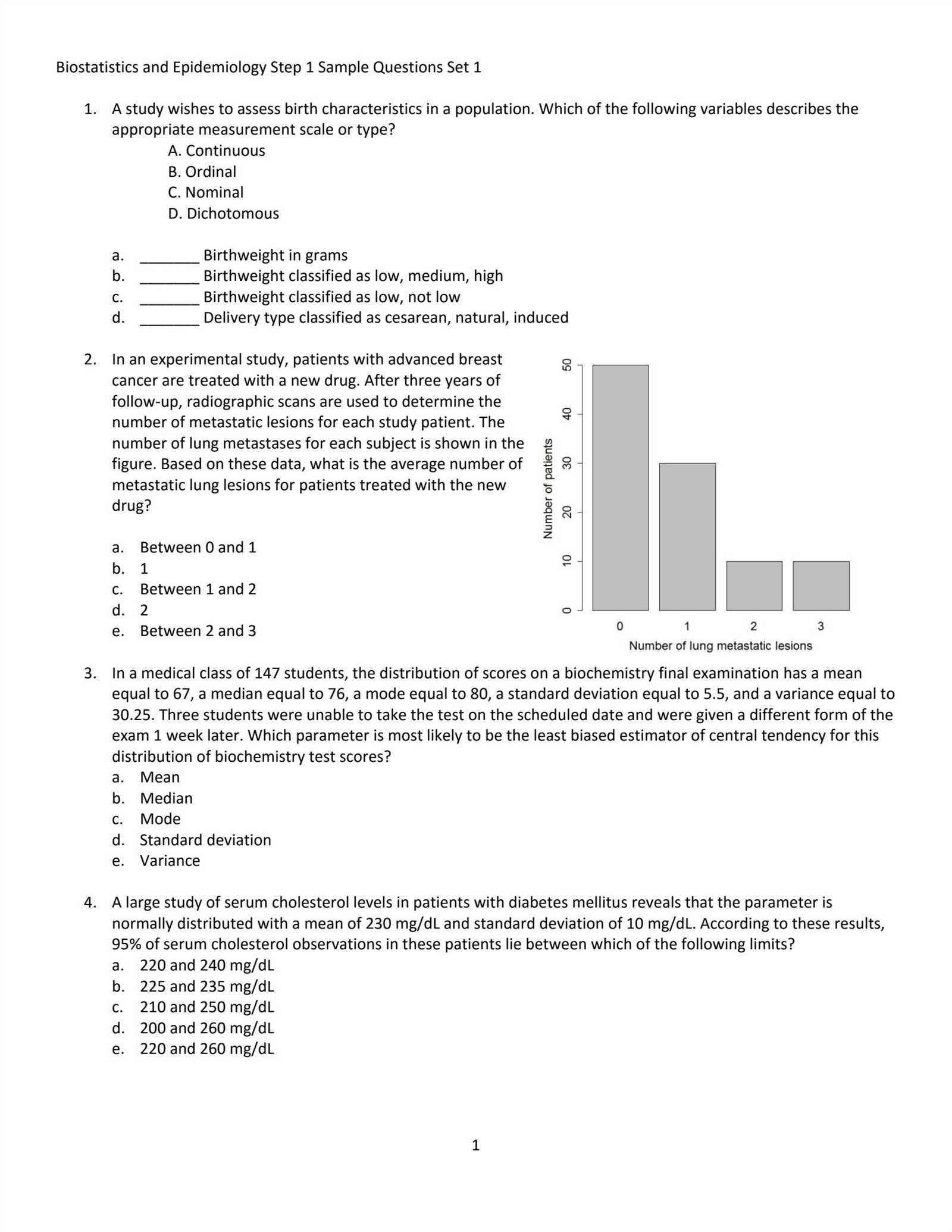 epidemiology biostatistics exam questions and answers