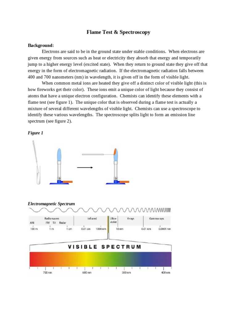 flame test lab analysis answers