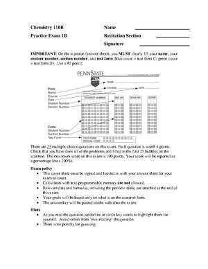 chem 110 practice exams