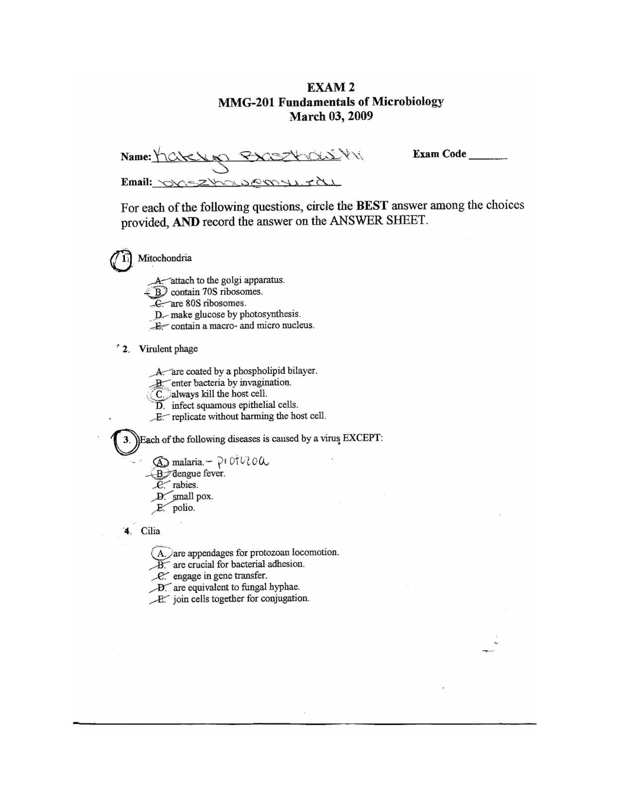 microbiology exam 2 answers