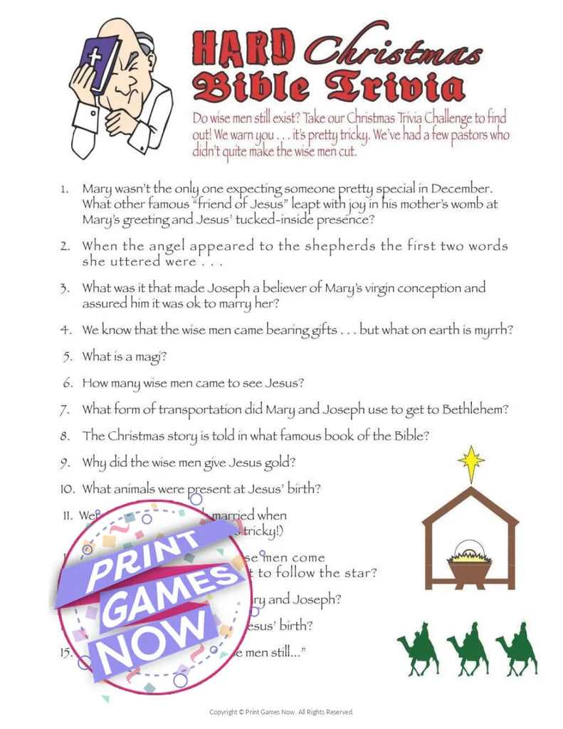 bible christmas trivia questions and answers