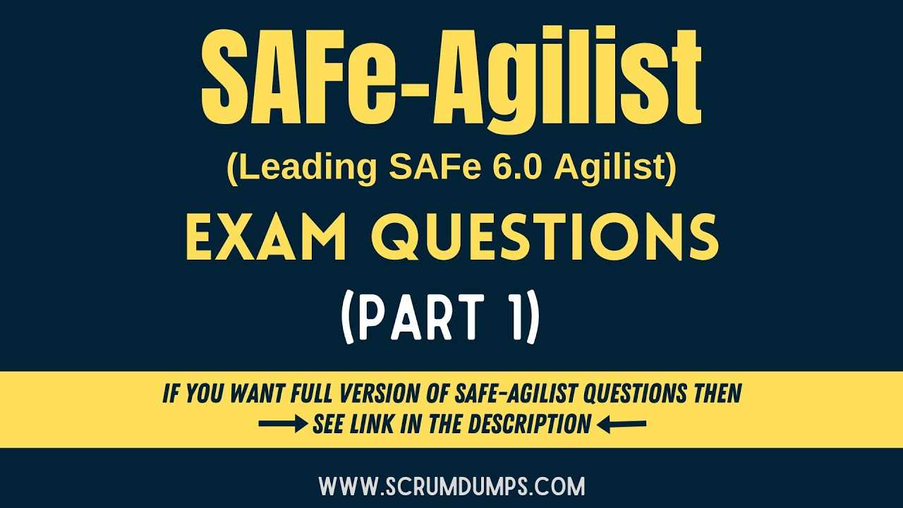 safe agilist 4.6 certification exam questions and answers