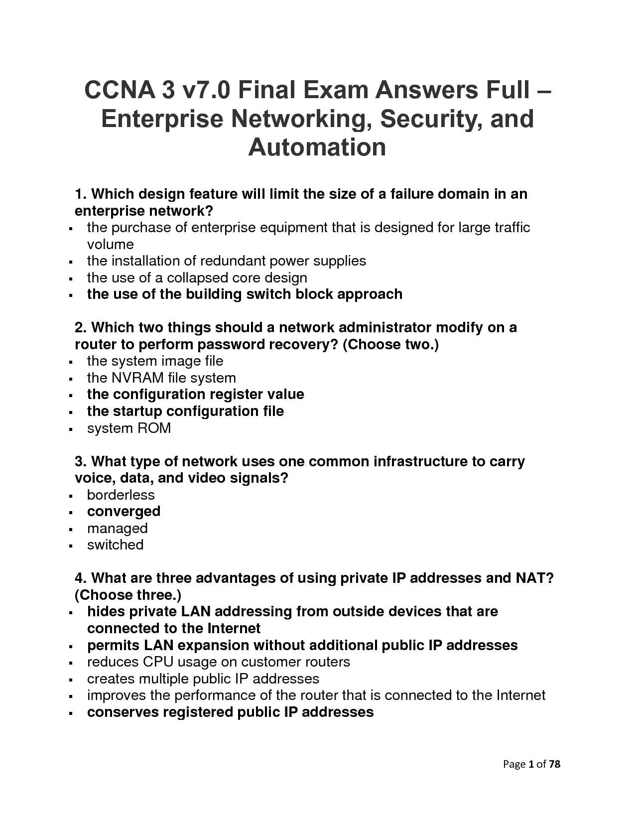 it exam answers ccna 3