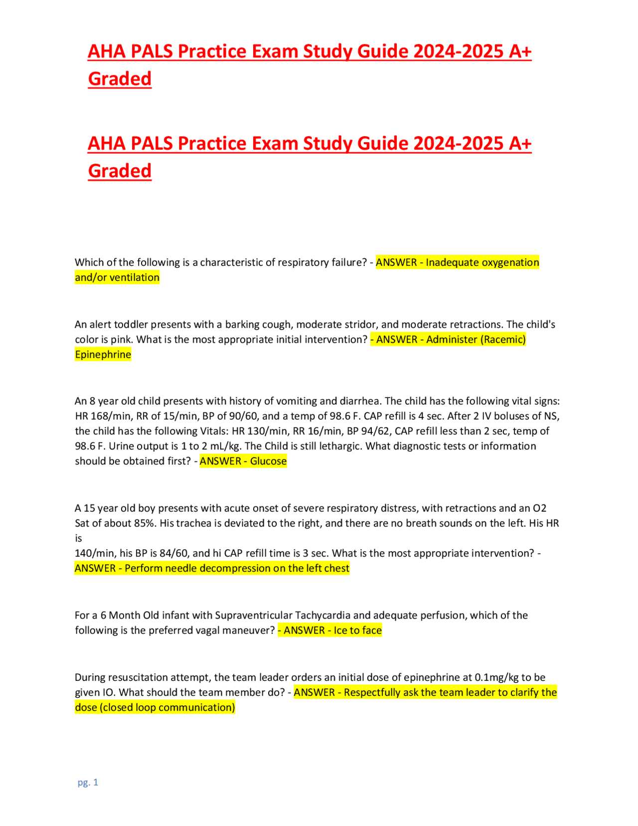 pals practice exam