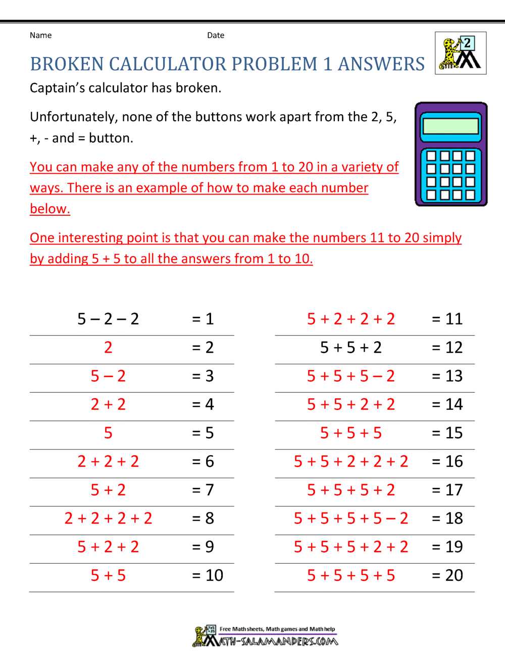 7 grade math problems and answers