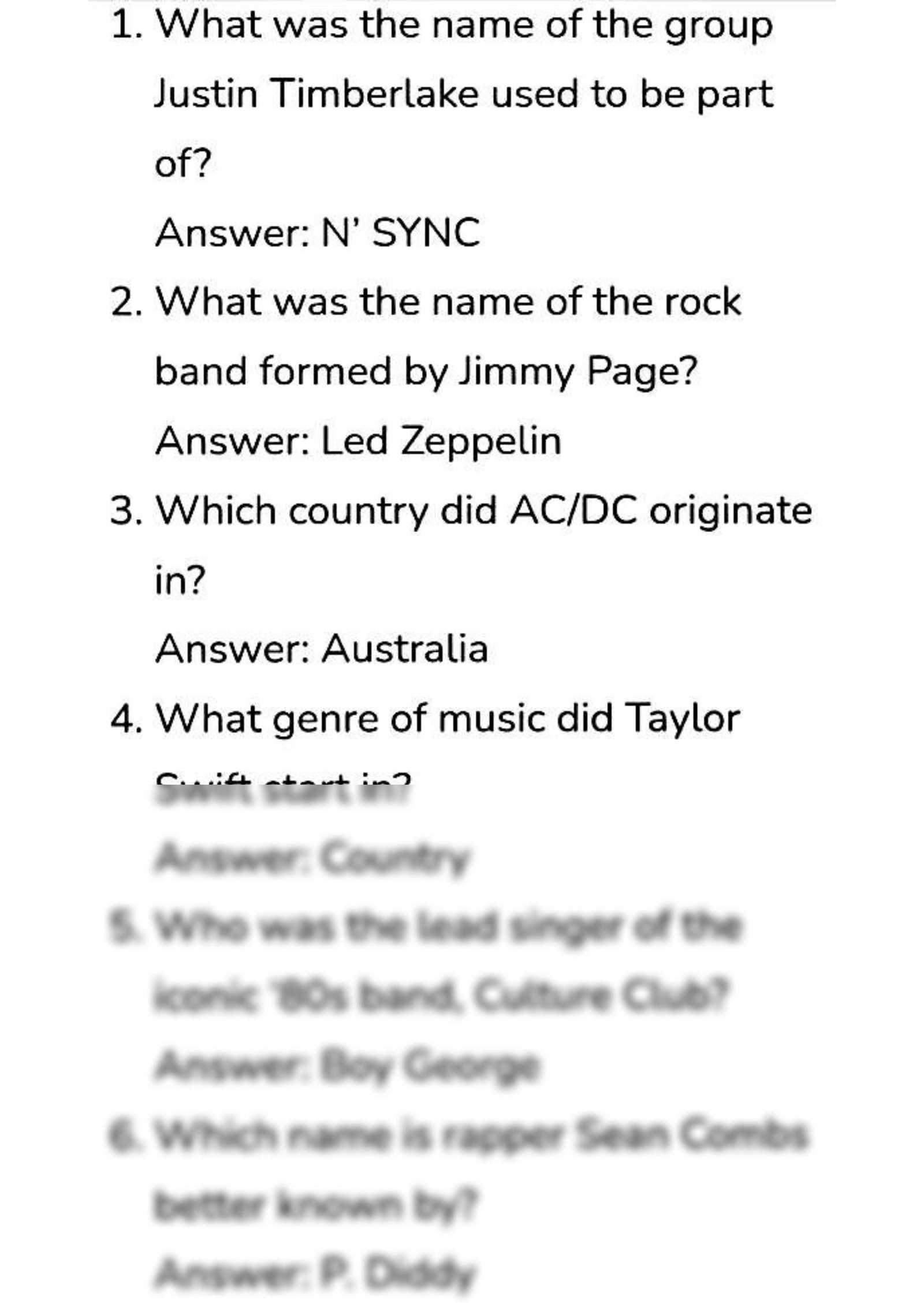 80s music trivia with answers