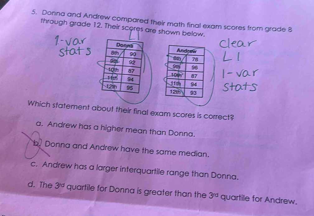 8th grade final exam math