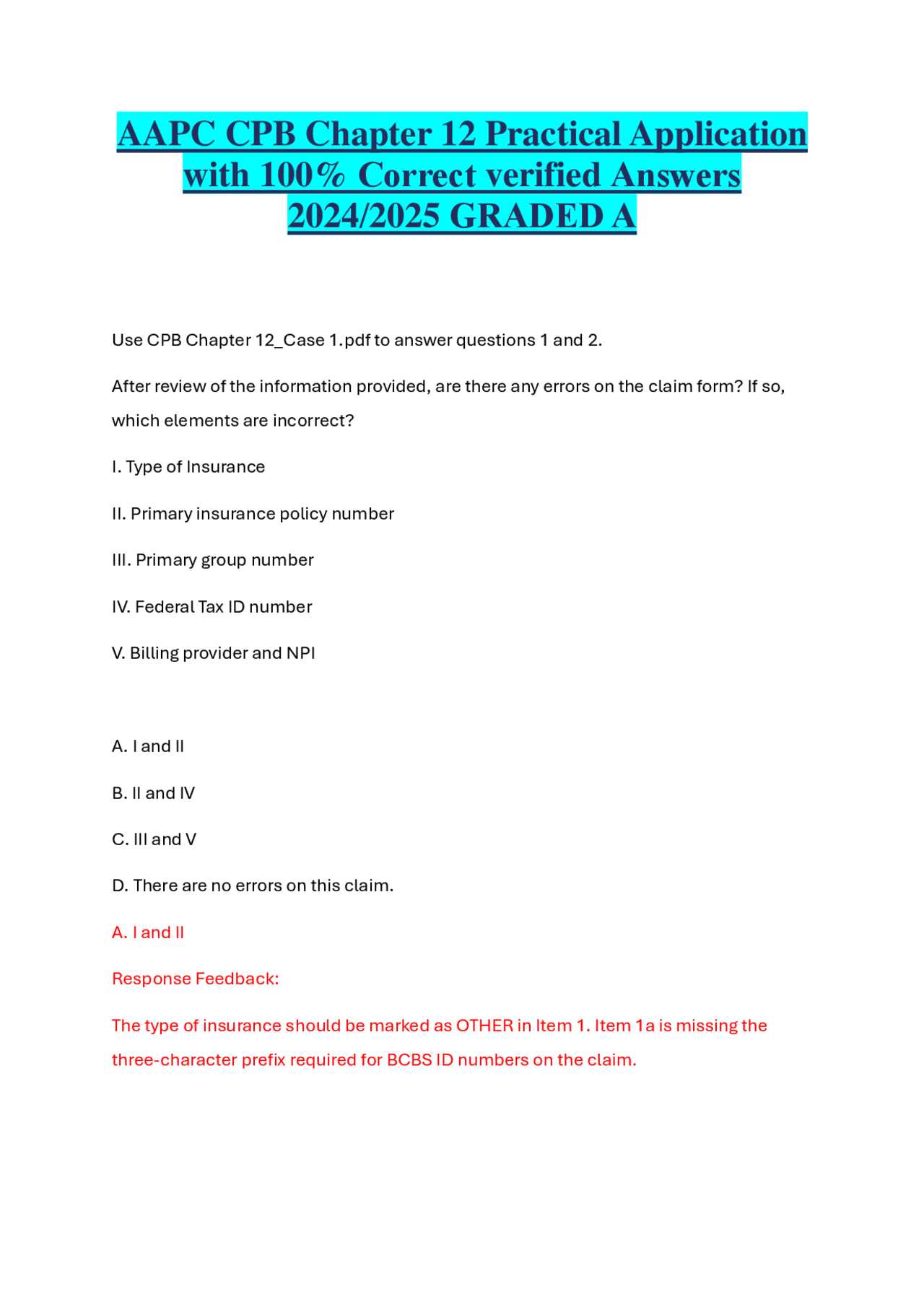 aapc chapter 12 review exam answers