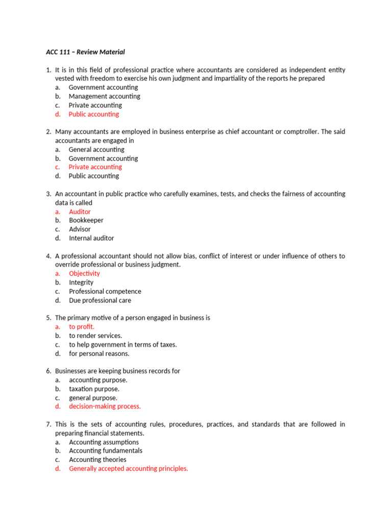 acc111 exam one answer key