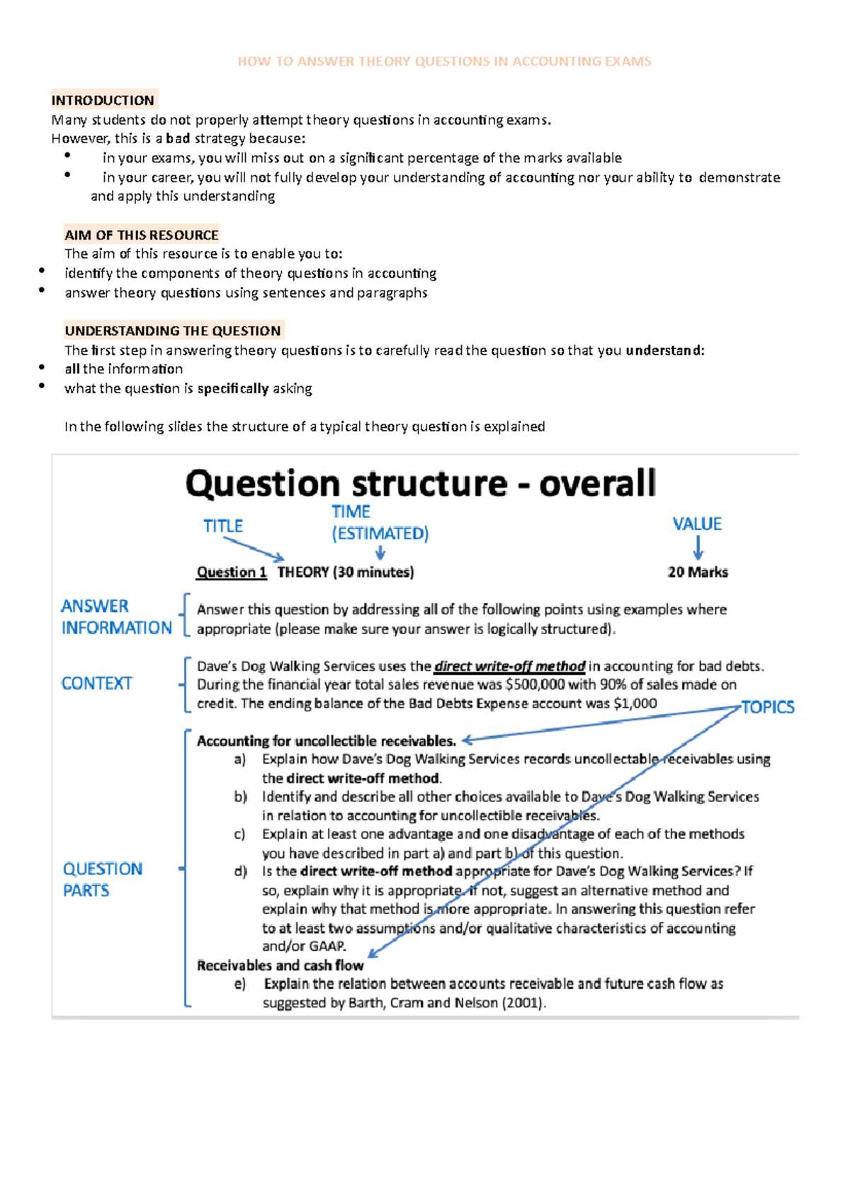 accounting theory exam questions and answers