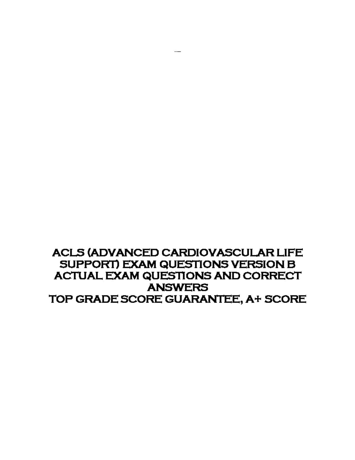 advanced cardiovascular life support exam c answers