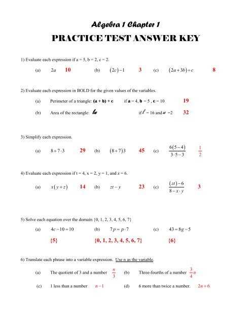 algebra 1 chapter 8 review answers