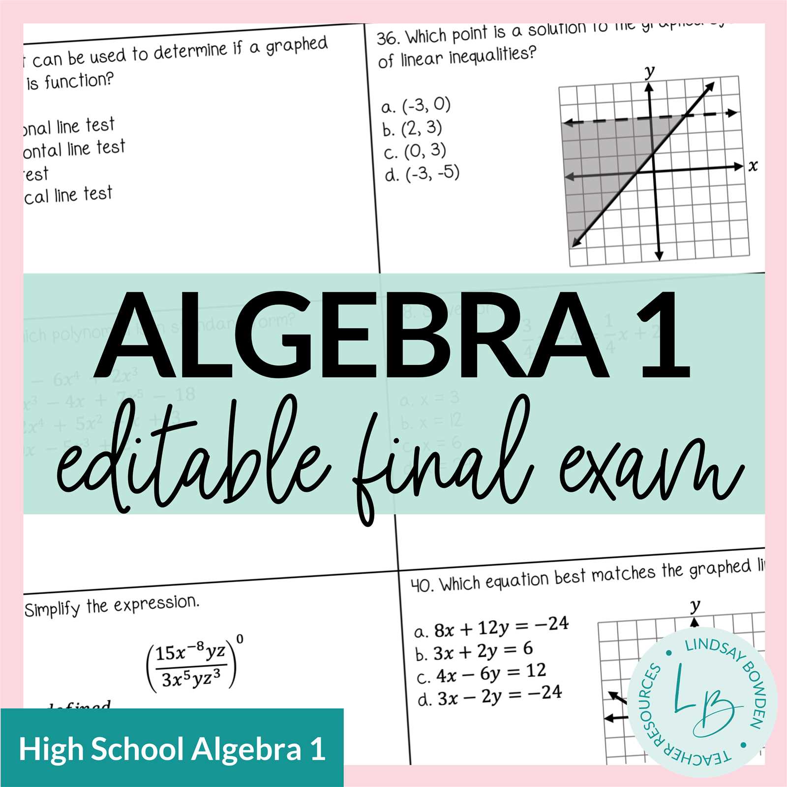 algebra 2 semester 1 final exam answers