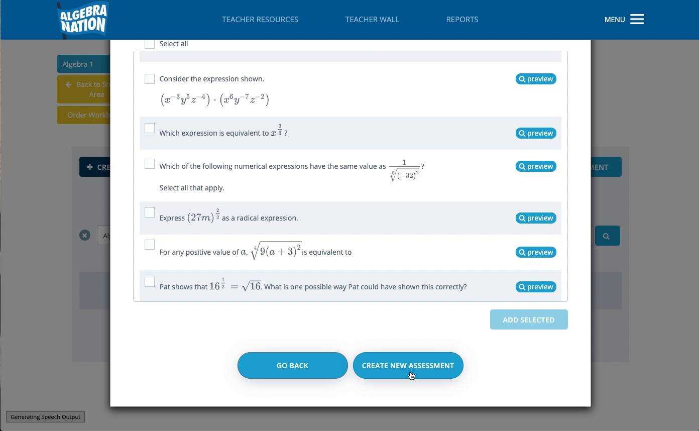 algebra nation workbook answers section 1