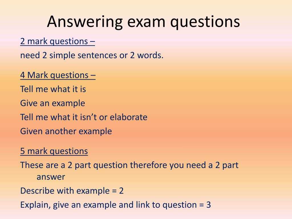 answer exam questions