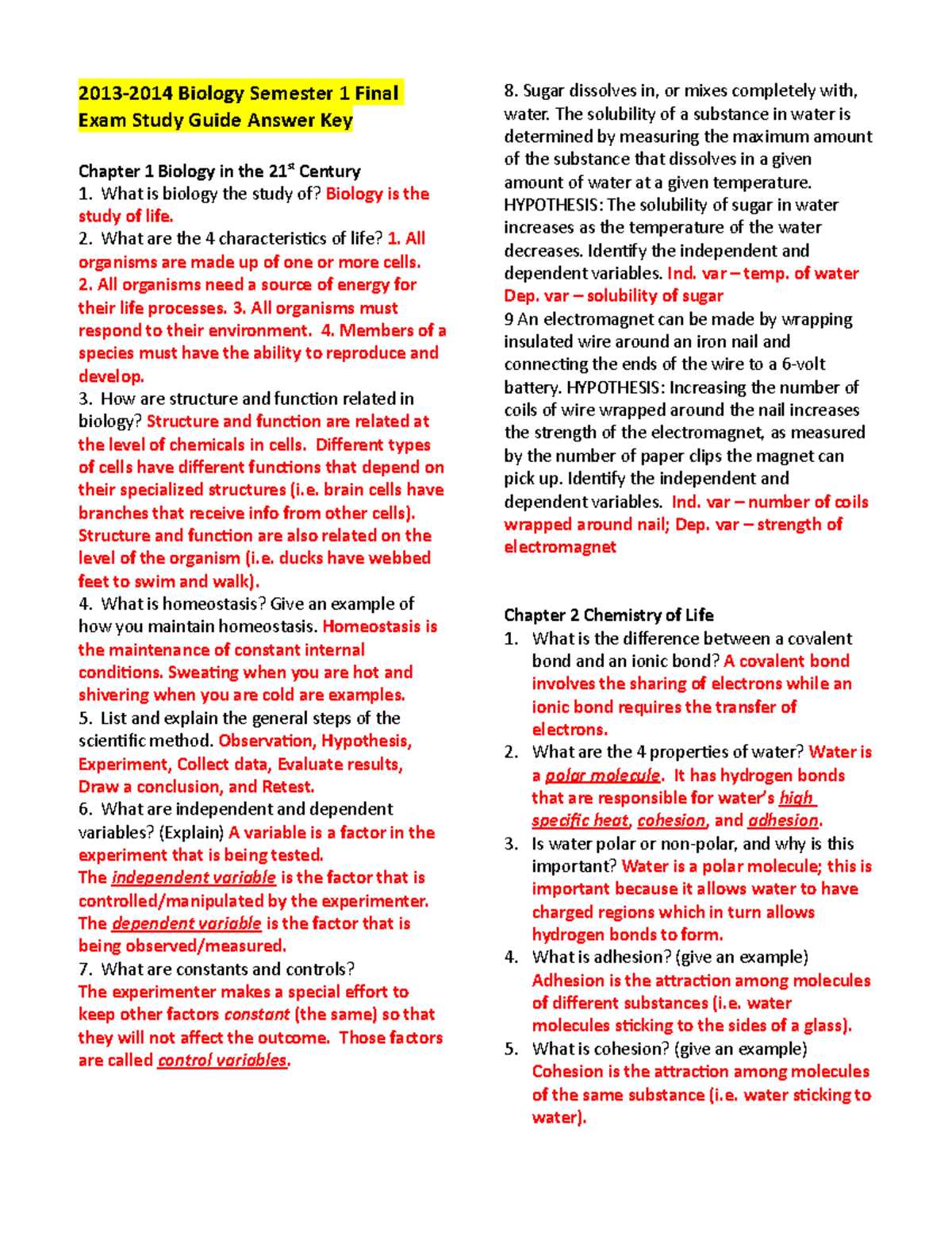 ap biology exam review guide 2013 answer key