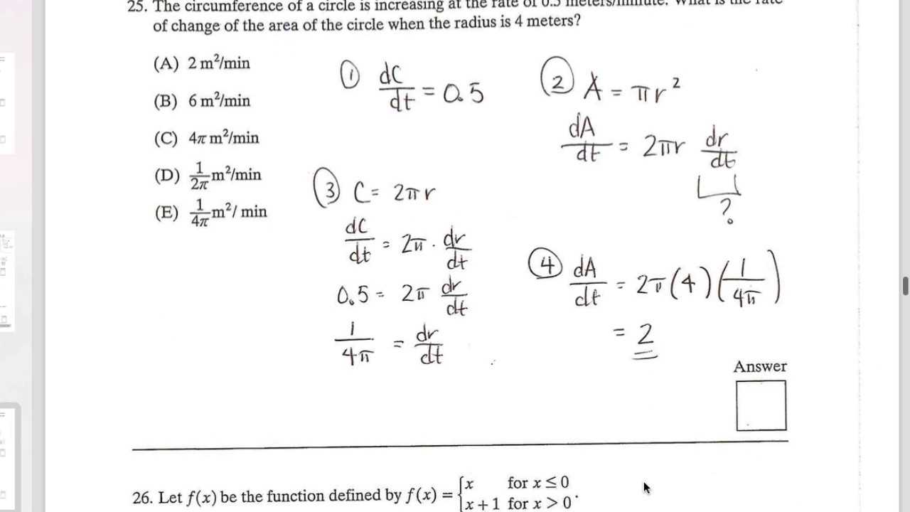 ap calculus ab exam multiple choice answers