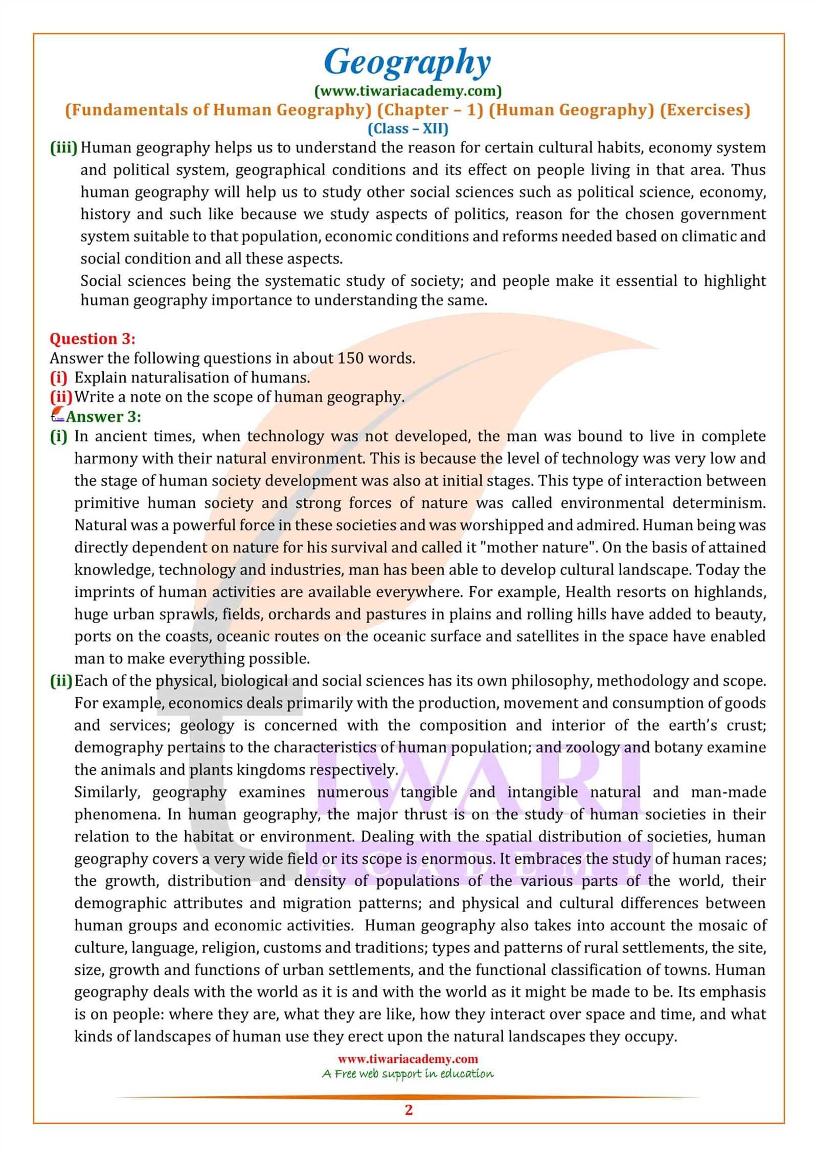 ap human geography chapter 1 study guide answers