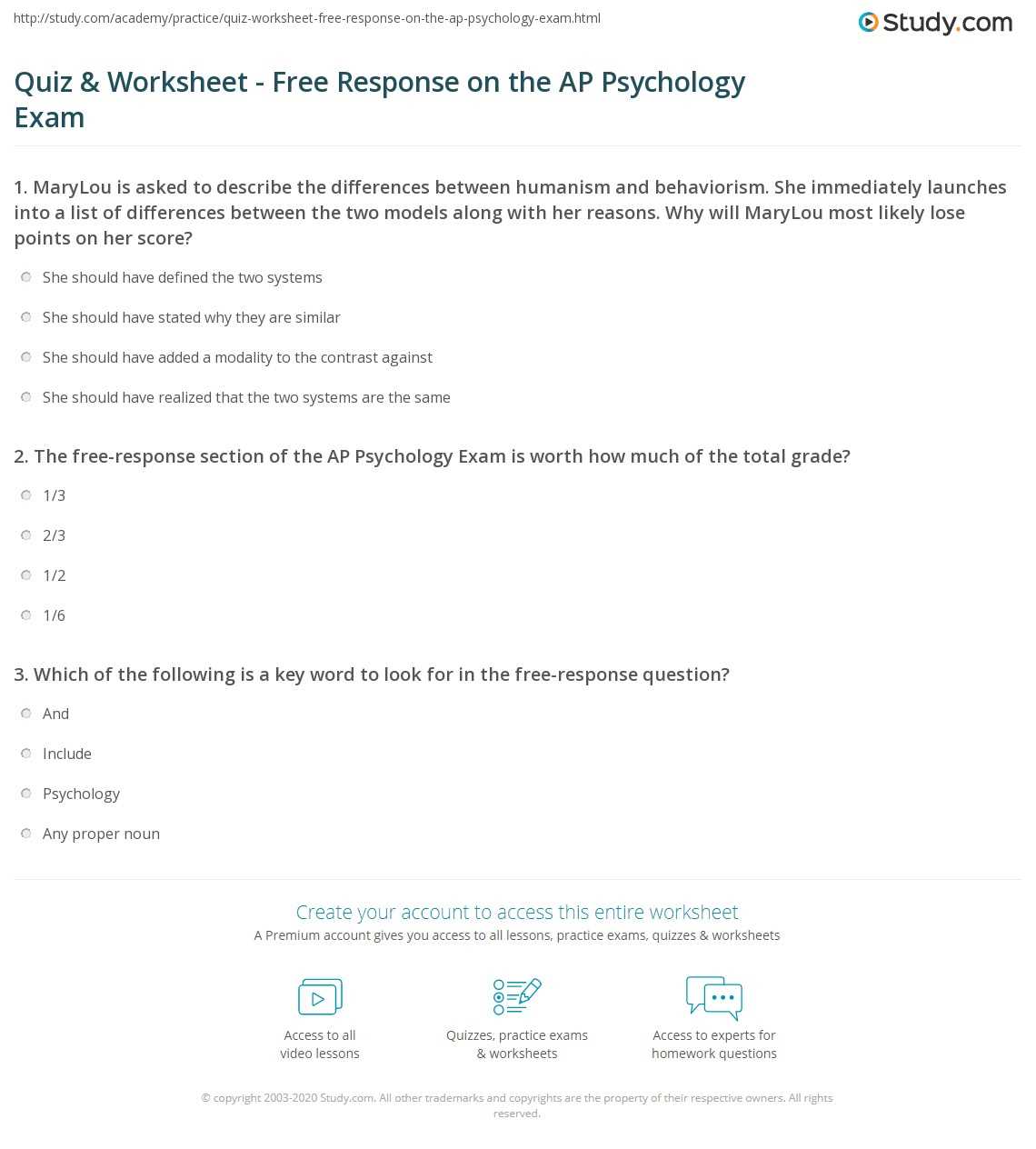 ap psychology packet answers