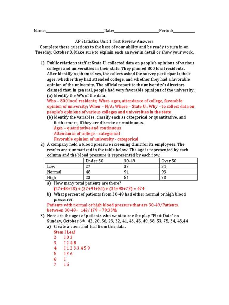 ap statistics practice exam answer key