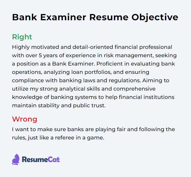 bank examiner resume