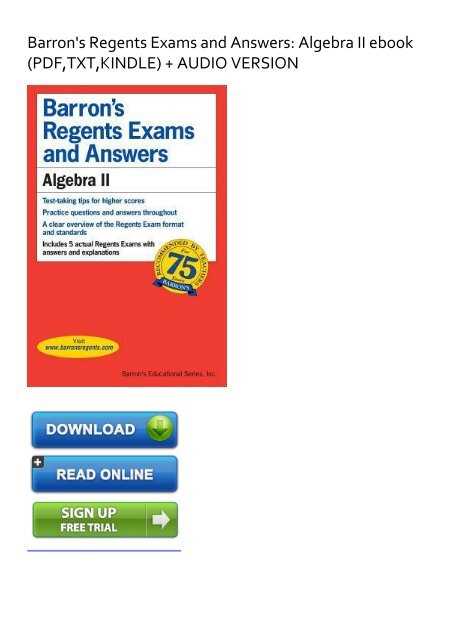 barrons regents exams and answers algebra 1