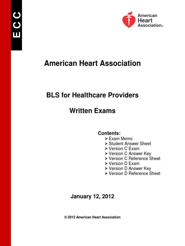 basic life support exam a answers american heart association