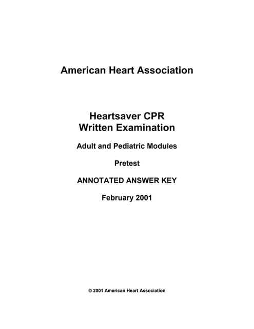 basic life support exam a answers american heart association