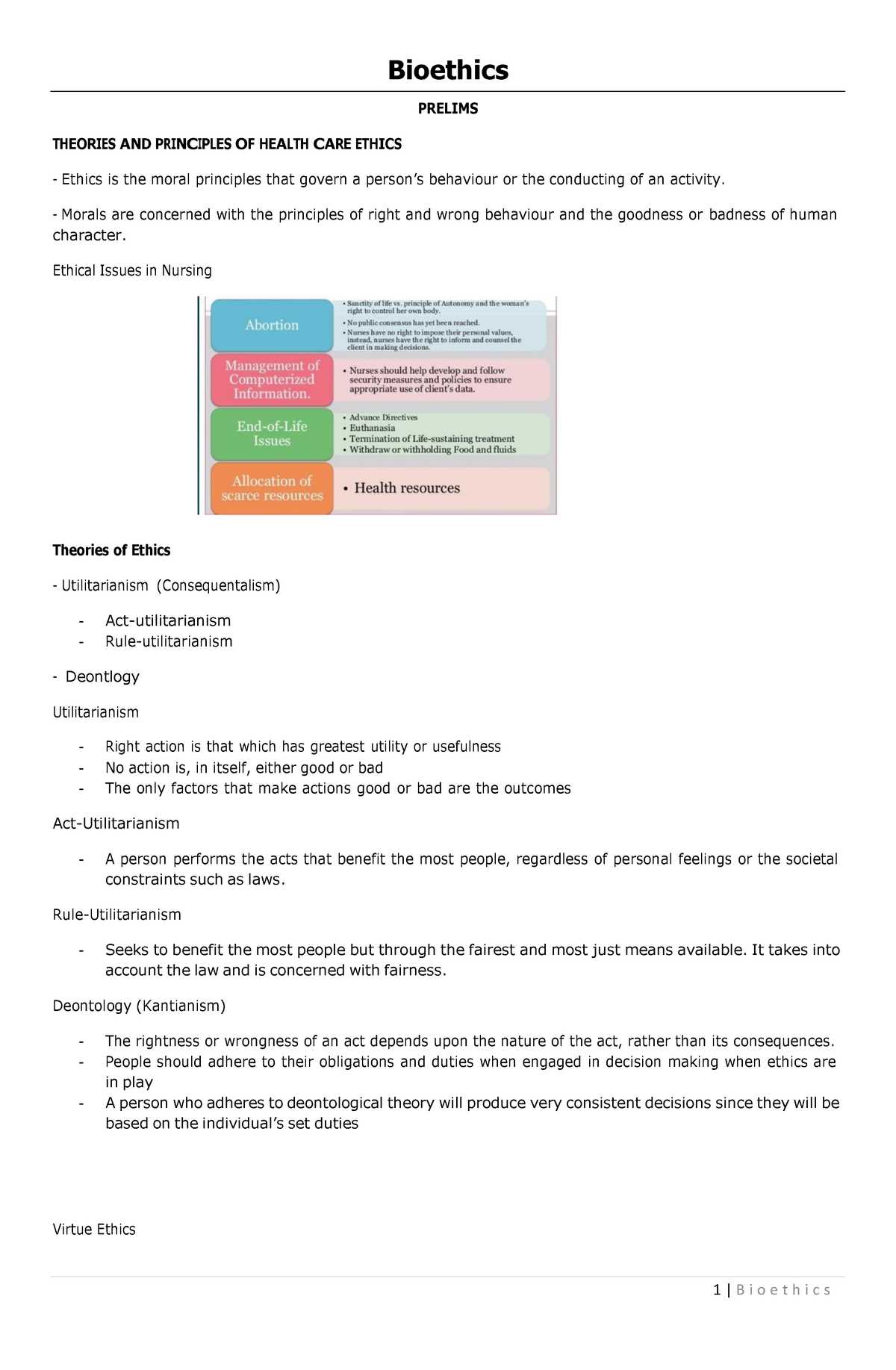 bioethics exam questions and answers