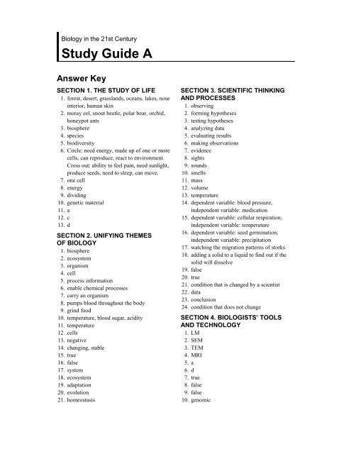 biology chapter 12.1 study guide answers