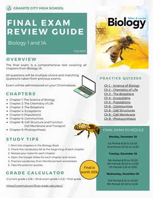 biology fall final exam review answers