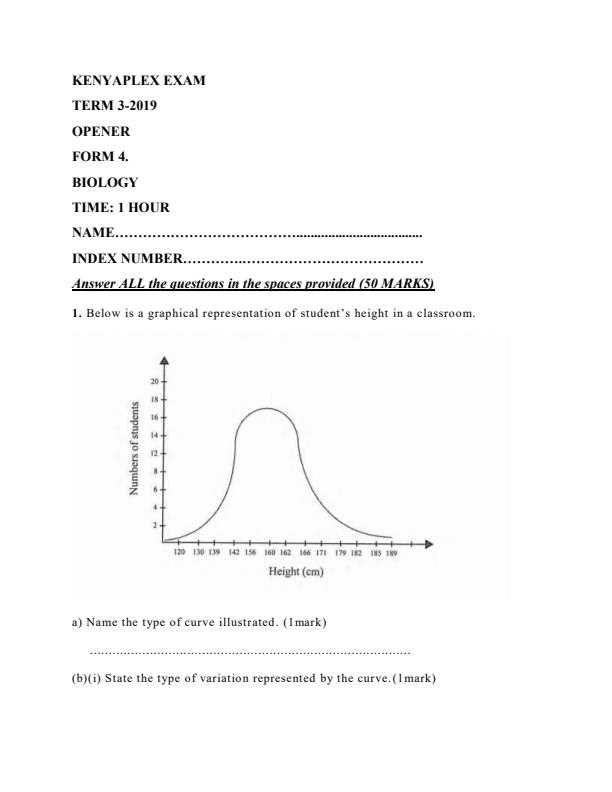 biology form 4 exam questions and answers