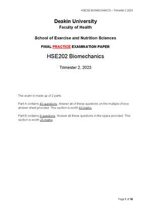 biomechanics exam questions and answers