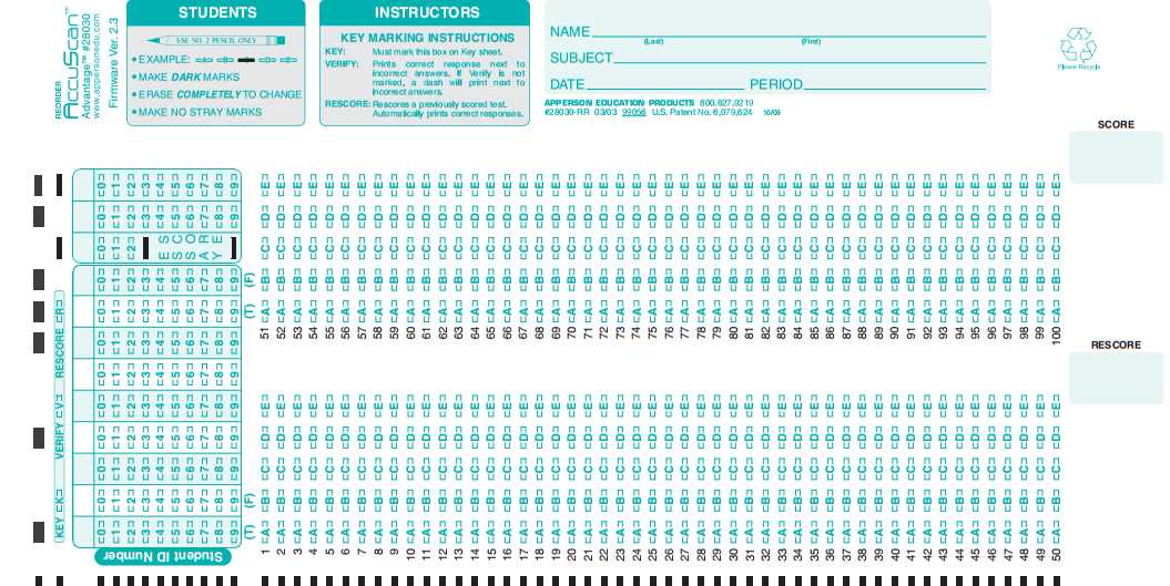 blank answer sheet 200 questions