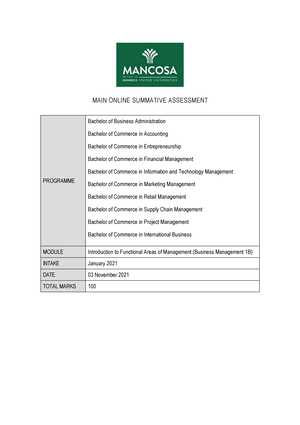 business management module 1 exam 2 answers