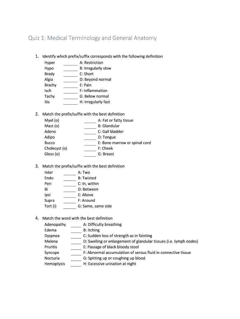 caduceus medical terminology final exam answers